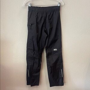 REI Waterproof Black Rain Pants Youth M